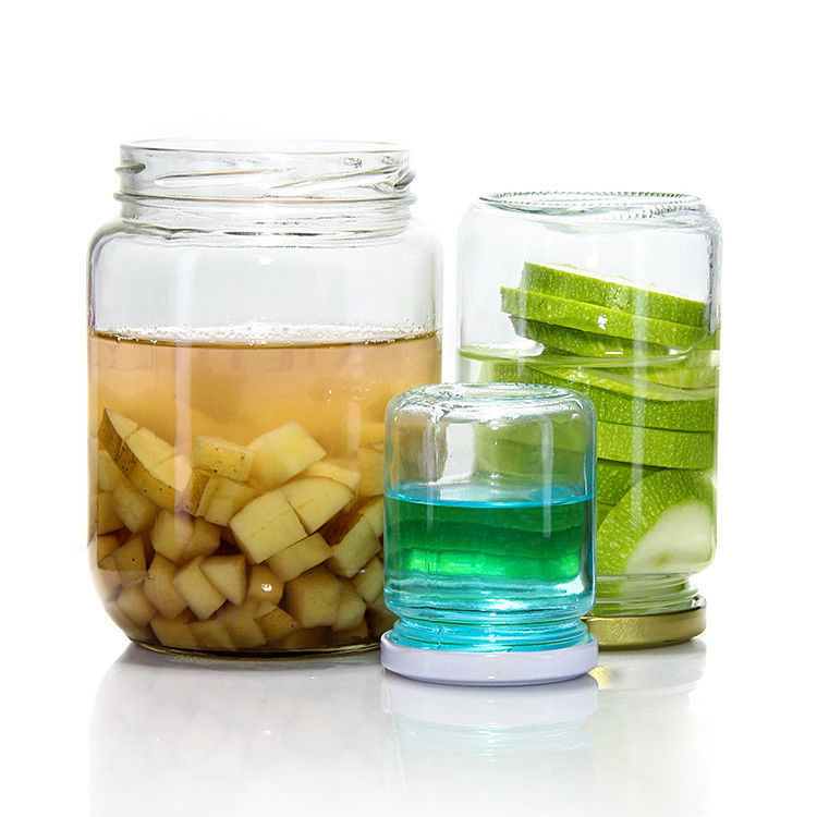Nahrungsmittel-Runde Transparent 25 ml bis 1000 ml Marmelade Honig Gelee Glasfach mit metallengestütztem Deckel