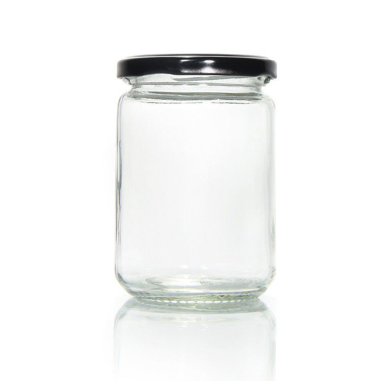 Nahrungsmittel-Runde Transparent 25 ml bis 1000 ml Marmelade Honig Gelee Glasfach mit metallengestütztem Deckel