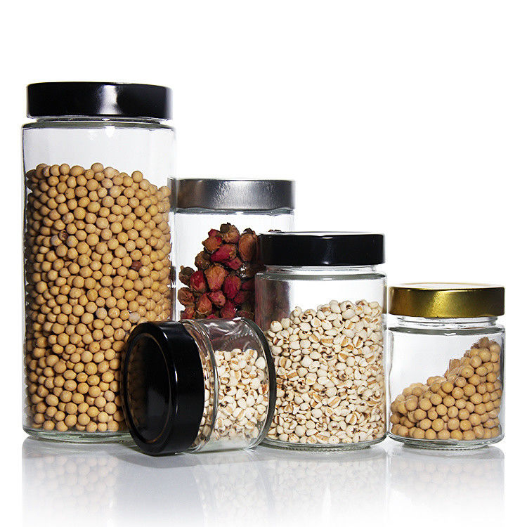 Wärmebeständigkeit Runde 45 ml 5Oz 6Oz 8Oz Hermetische Glasflasche Speicher mit Blechdeckel