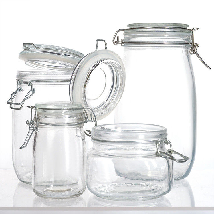 Hochwertiges leeres Glasglas mit Klemmdeckel für Süßigkeiten