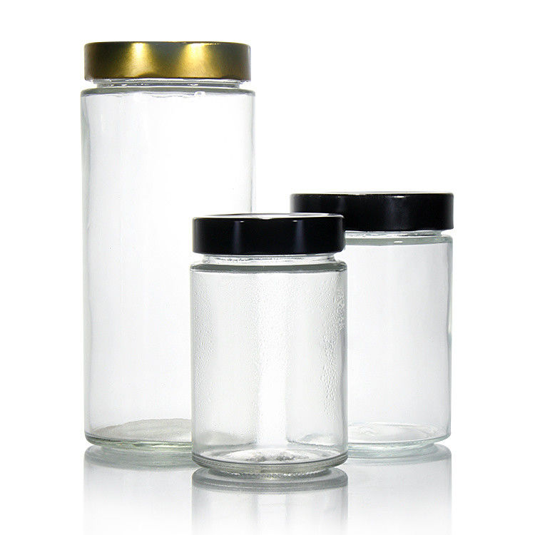 Private Label 380Ml 500Ml 750Ml 1L Zylinderförmiger Honigkrug Glaskrug mit Zinnplattendeckel