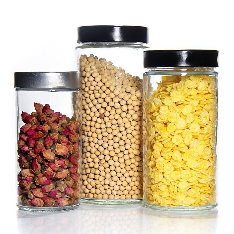 Private Label 380Ml 500Ml 750Ml 1L Zylinderförmiger Honigkrug Glaskrug mit Zinnplattendeckel