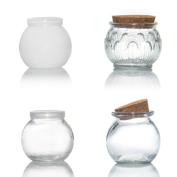 Kleine Glasglas-Dessert-Glasbehälter mit Korkdeckel 7oz 200ml