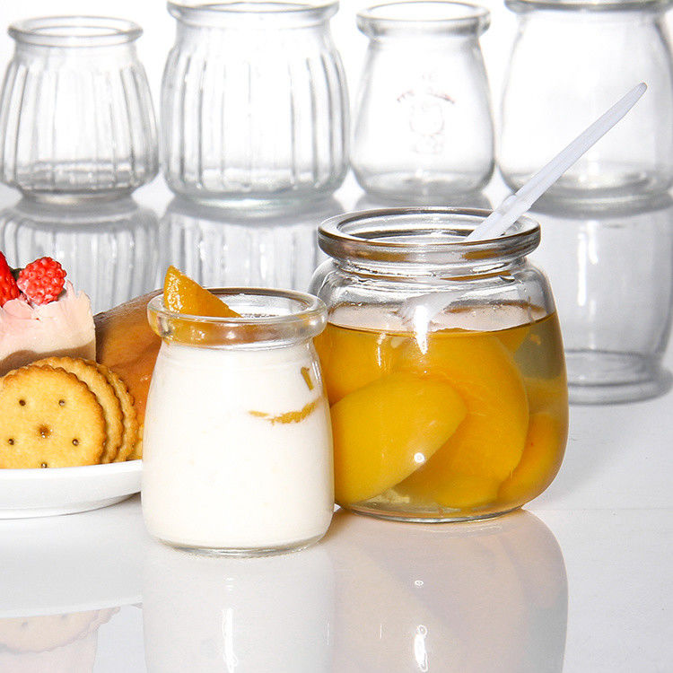 100 ml Glas Yogurt Flasche Pudding Glas Gelee Mousse Dessert Tasse und frische Milch Flasche mit Plastikdeckel