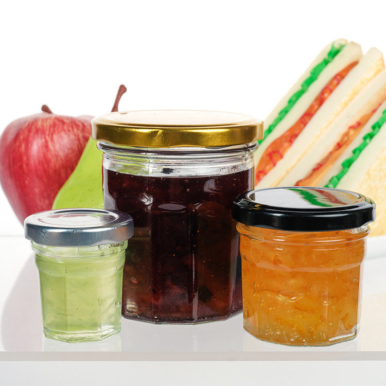 Hohe Dichtung Marmeladenaufbewahrungsgefäß Haushaltsleere Kanne Klar Marmeladenaufbewahrungsgefäß mit Aluminiumdeckel