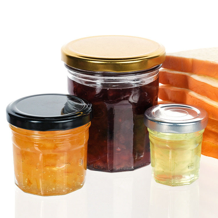 Hohe Dichtung Marmeladenaufbewahrungsgefäß Haushaltsleere Kanne Klar Marmeladenaufbewahrungsgefäß mit Aluminiumdeckel