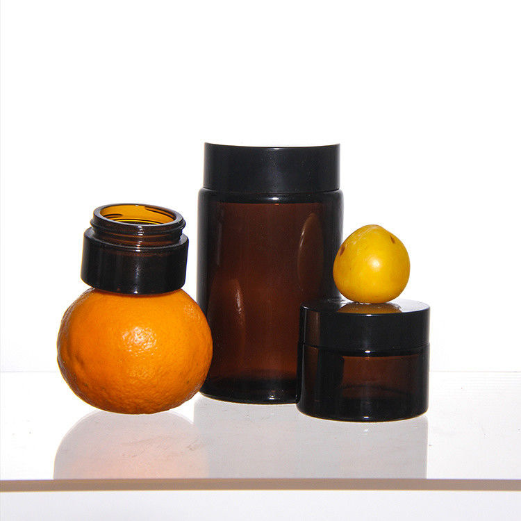 ODM Farbige Kosmetik Glascreme-Gläser mit goldenem Akaziendeckel