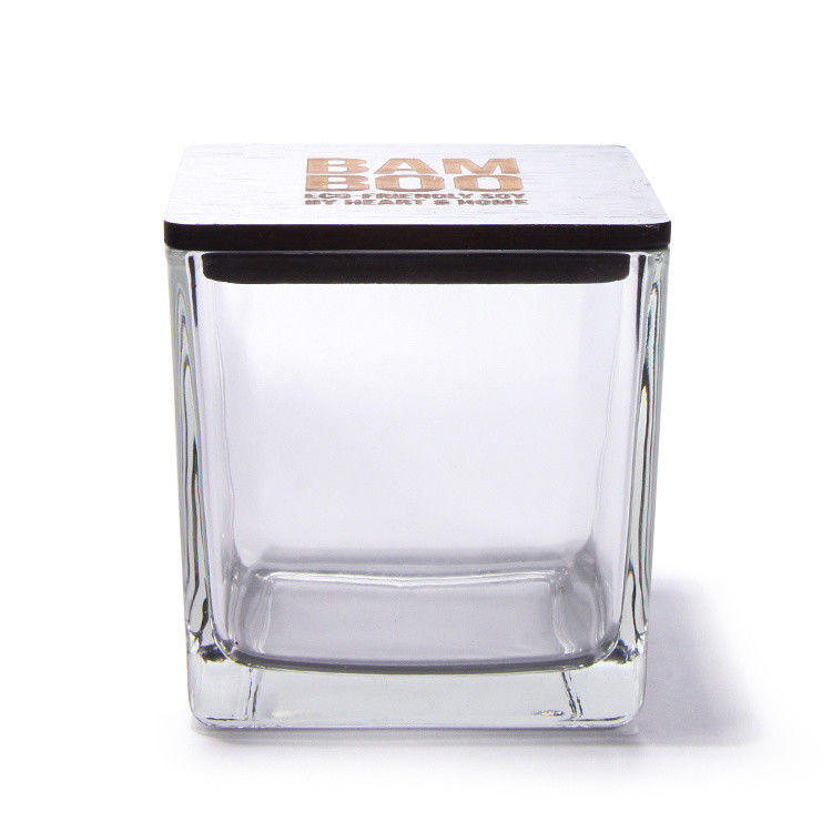 Gemachte Farbige Frostglaskerzen Gläser Gefäße Quadrat Form 9oz