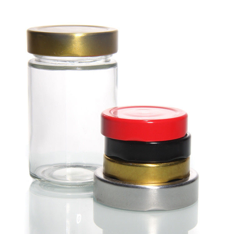 Custom Logo 38mm 43mm 48mm 53mm 58mm 63mm 70mm 82mm Goldene Schraubkappen Metall Lug Kappe für Glasglas