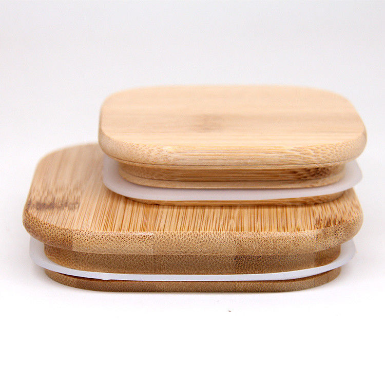 Ökofreundliche wiederverwendbare Maurer-Glasdeckel Bambus Holz-Tee-Kaffee-Tasse Abdeckung 70 mm Größe Deckel mit Strohloch