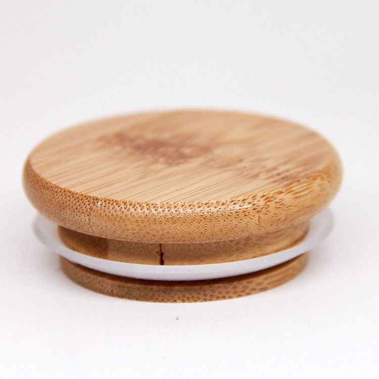 Ökofreundliche wiederverwendbare Maurer-Glasdeckel Bambus Holz-Tee-Kaffee-Tasse Abdeckung 70 mm Größe Deckel mit Strohloch