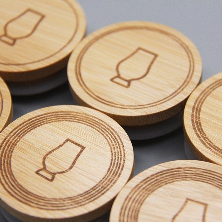 70mm/86mm Massendeckel Wiederverwendbare Bambuskappen Tops mit Strohloch und Silikondichtung