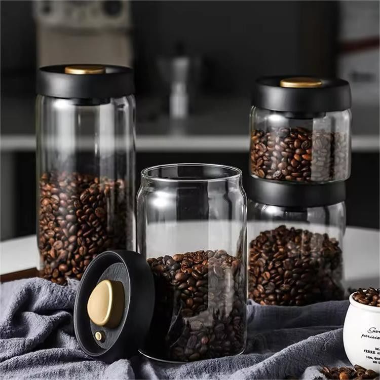500 ml Borosilikat-Glas-Kaffeeglas für Kaffeebohnen und Küchenlager