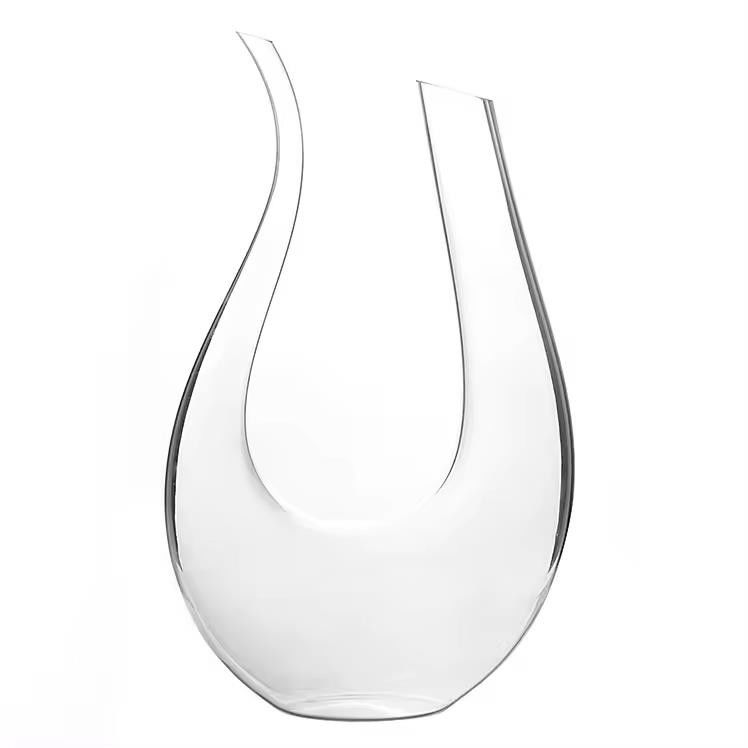 1.6 L Kristallglas-Rotwein-Dekanter Einzigartiger U-Form-Weinkaraffe-Dekanter