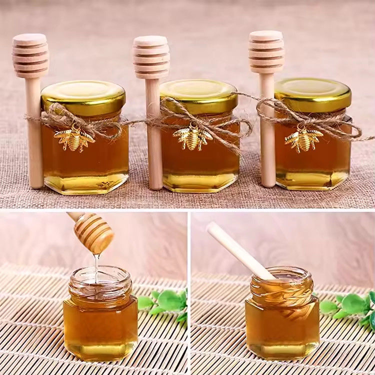Custom Label Hexagon Form 100ml 180ml 380ml Honig Glasglas für Olivenfruchtmarmelade