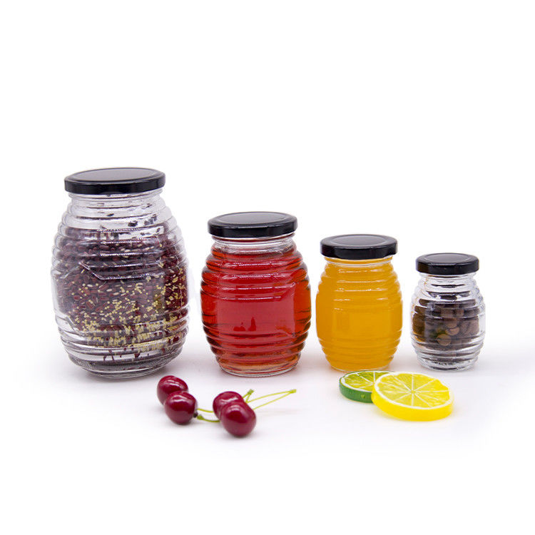 Custom Label Hexagon Form 100ml 180ml 380ml Honigmarmelade Glasglas für Honig Olivenfrucht