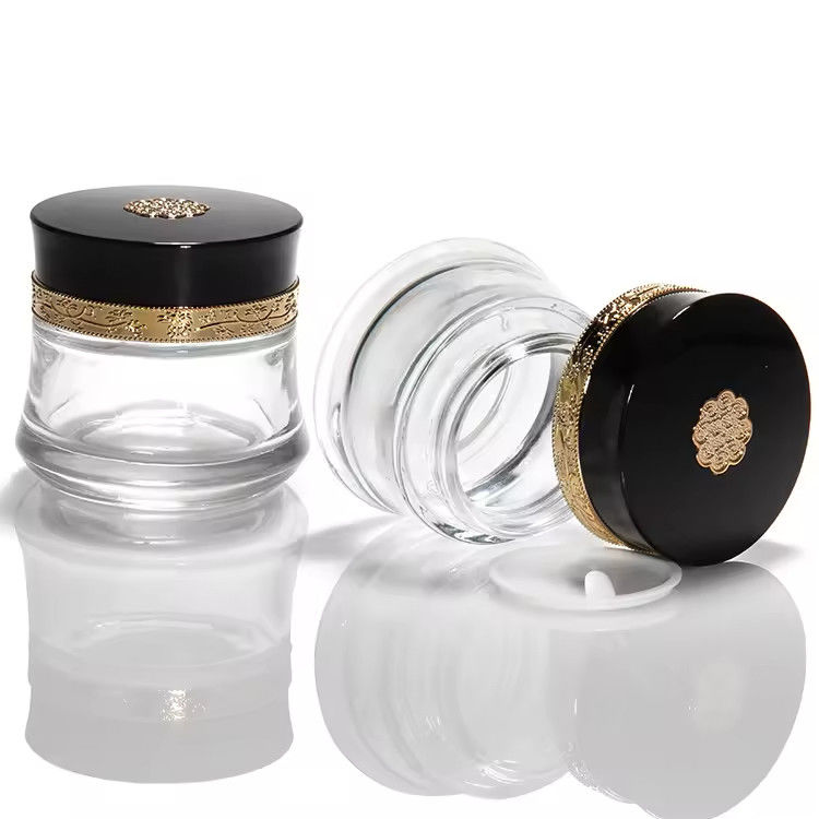 Kosmetik Gesichtscreme Glasglas 50ml und Glasverpackung Runde Frostglasflasche Qualität kundenspezifisch 5g 10g 15g