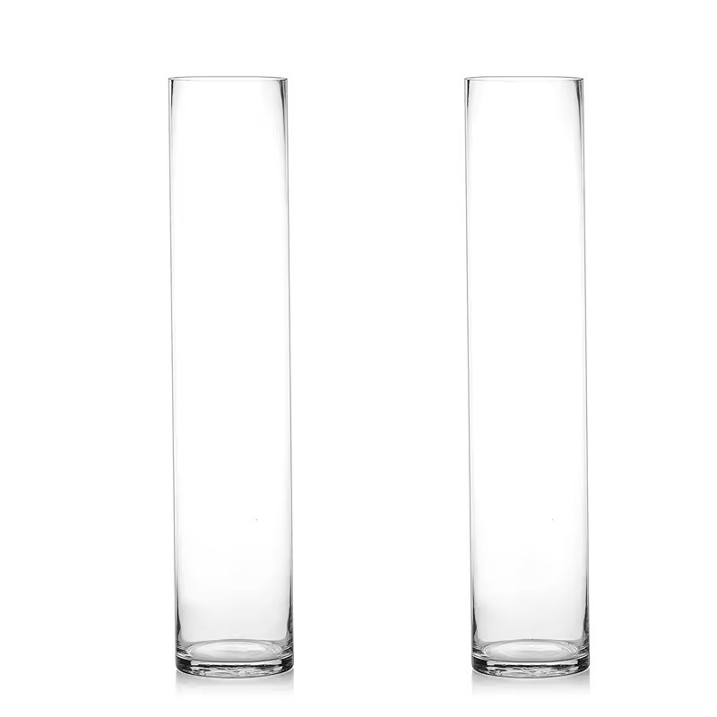 Hydroponischer Zylinder Klarglas-Blumenvase für Hoteldekoration Hochzeitszeremonie