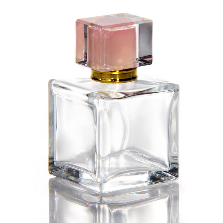 30 ml 50 ml 100 ml Quadrathexagonale Parfumflaschen Kristallkappe mit Pumpenspritzer auf Glasflasche