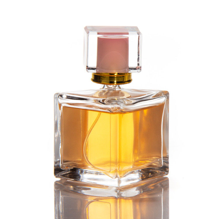 30 ml 50 ml 100 ml Quadrathexagonale Parfumflaschen Kristallkappe mit Pumpenspritzer auf Glasflasche