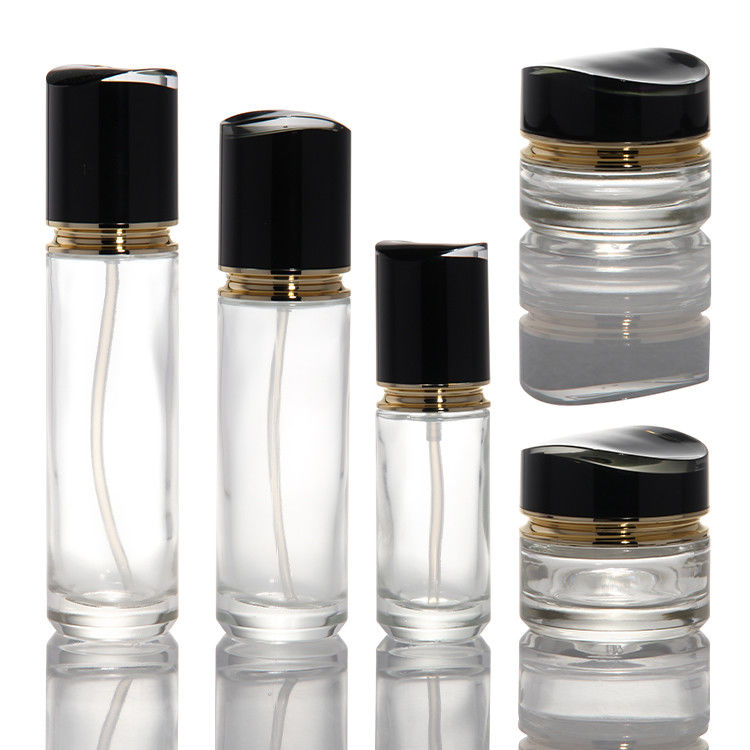 Luxus 100ml 120ml 200ml Glas Lotion Flaschen Kosmetik Parfum Öl Creme Lotion Durchsichtige dicke Wand