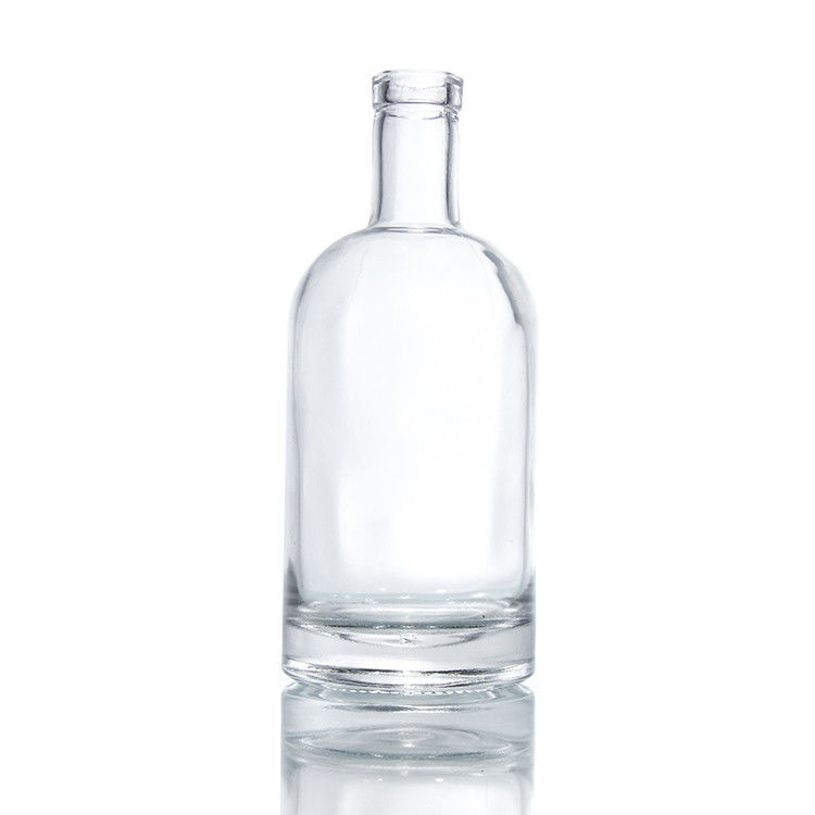 Auf Lager 750 ml transparente Whisky Spirits Glas Flasche mit Kork