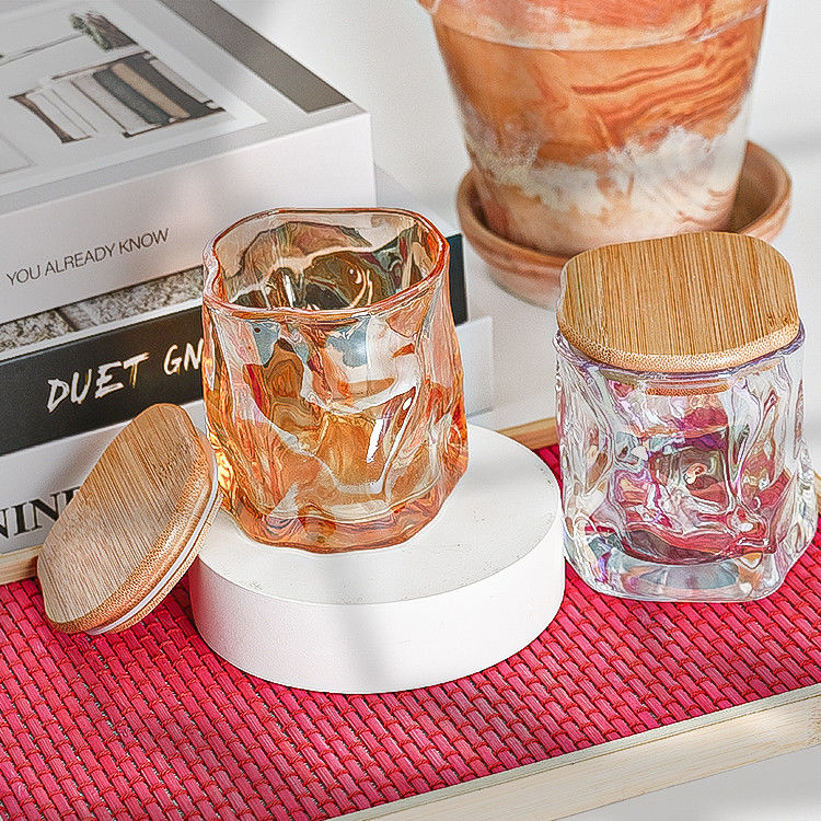 Custom Luxus Design Metall Spitze Dekorationskerzenhalter Rose Gold Duftkerzen Glaskrug