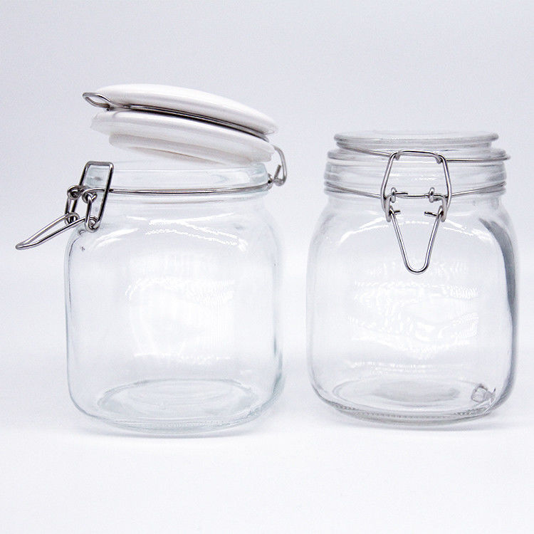 Klares Kurztyp 100ml 150ml 200ml Glas Gurkenbutterglas mit Metallverschlussdeckel