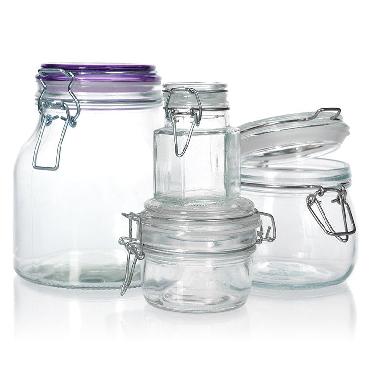 Klares Kurztyp 100ml 150ml 200ml Glas Gurkenbutterglas mit Metallverschlussdeckel