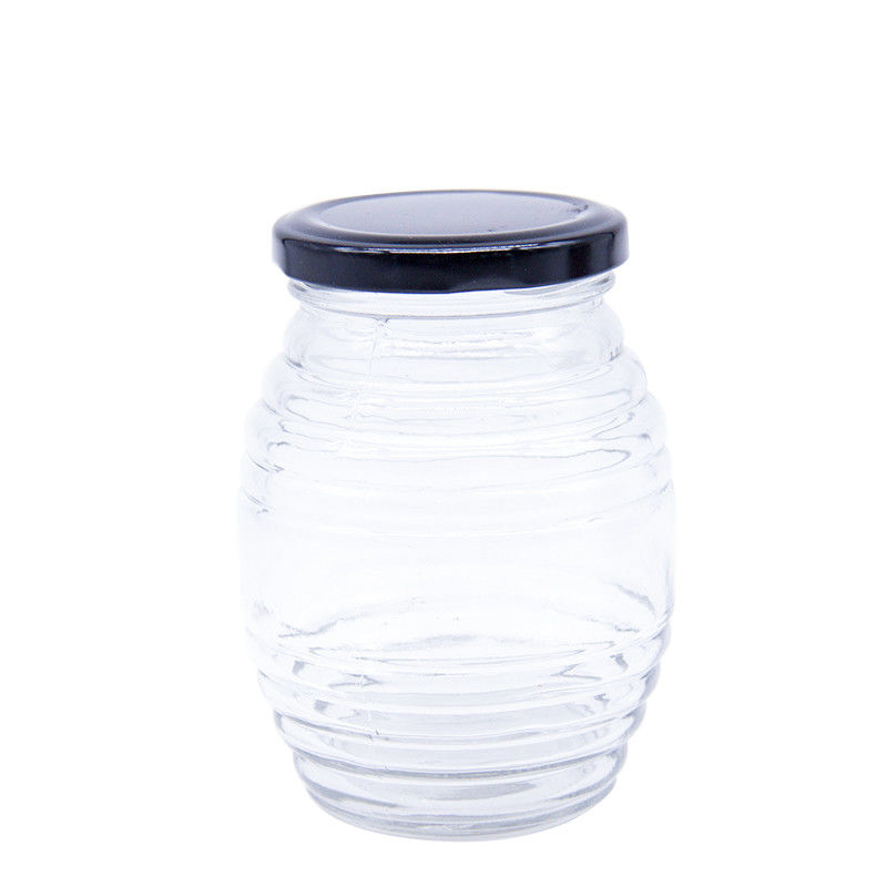 Benutzerdefiniertes Logo Vollgröße Durchsichtig Honig Breiter Mund Glas-Lebensmittel-Gläser mit Deckel