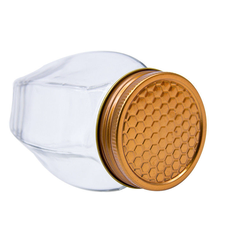 Runder Glas Honigmarmelade Flasche Glasmarmelade Glasglas Speicher Speisen Konservieren Honig Glasglasglas