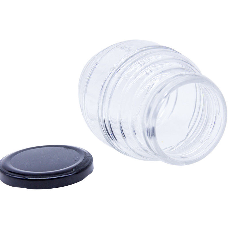 Personalisierte 2 Oz 3 Oz 100 ml 500 ml 1000 ml transparente Glas Honigkrug mit Metalldeckel