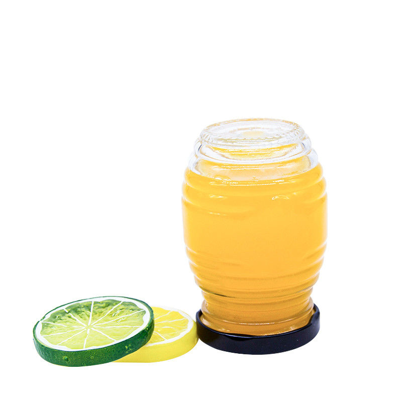 Personalisierte 2 Oz 3 Oz 100 ml 500 ml 1000 ml transparente Glas Honigkrug mit Metalldeckel