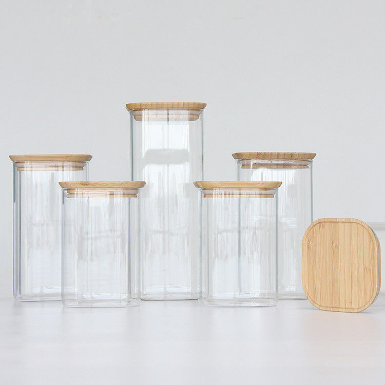 Maßgeschneiderte Quadrat 370ml 500ml 730Ml Honig Speicher Glas Lebensmittel Jar Jar für die Lagerung