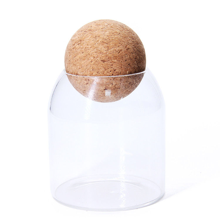 Durchsichtige Bamboo-Glas-Gläser für Gewürzbehälter Set Glas-Lebensmittel-Lager für die Küche
