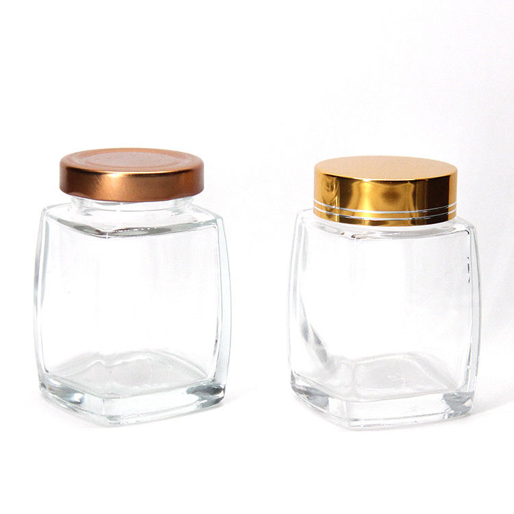 Nahrungsmittelqualität 220 ml 280 ml 380 ml 500 ml Vintage-Tee-Dehnbehälter Honigglasglas mit Lug-Kappe