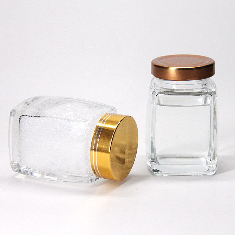 Nahrungsmittelqualität 220 ml 280 ml 380 ml 500 ml Vintage-Tee-Dehnbehälter Honigglasglas mit Lug-Kappe