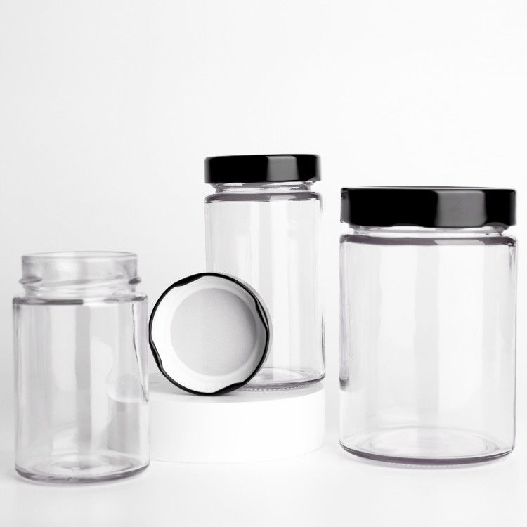 Großhandel Runder Glas Gurken Gläser 195ml 240ml 350ml Honig Gewürze Chili Sauce Tomatenpaste Gelee Glasgläser