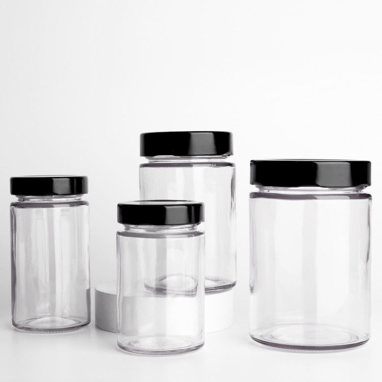Großhandel Runder Glas Gurken Gläser 195ml 240ml 350ml Honig Gewürze Chili Sauce Tomatenpaste Gelee Glasgläser