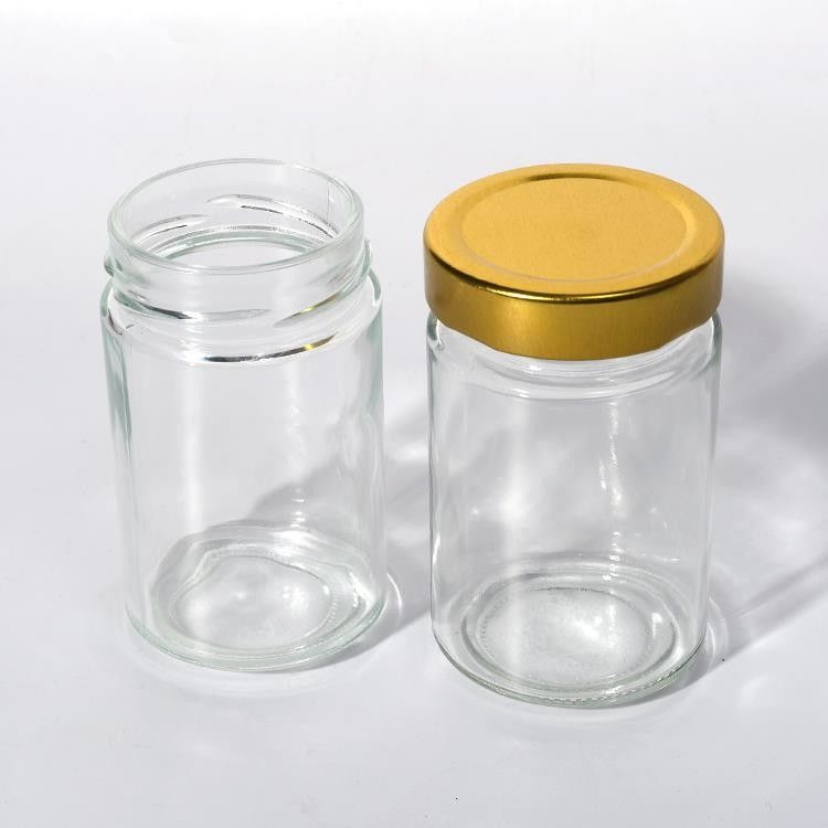 Lebensmittelfabrik Verwendung 1 Oz 4 Oz 8 Oz Runde Form klaren leeren Lagerbehälter Glas Gelee Marmelade Honigsoße Glas