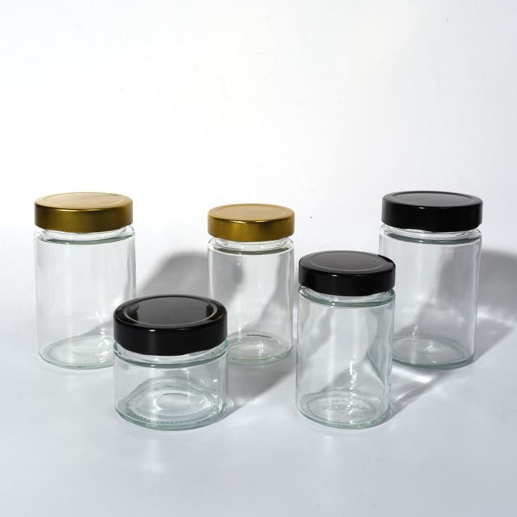 Lebensmittelfabrik Verwendung 1 Oz 4 Oz 8 Oz Runde Form klaren leeren Lagerbehälter Glas Gelee Marmelade Honigsoße Glas