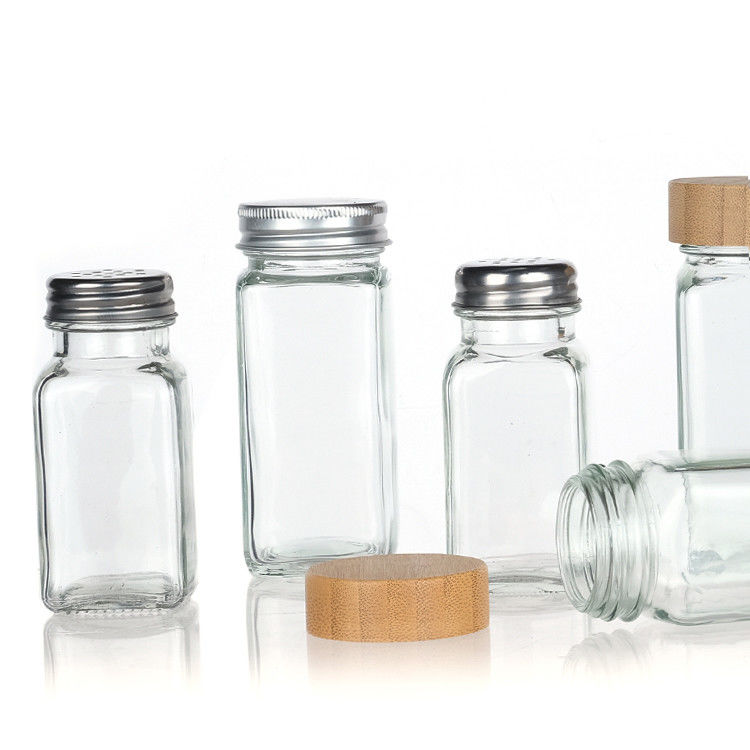 120 ml 90 ml Glas Gewürzkrüge mit Schüttler Schütteln Deckel Quadrat 4 Oz Gewürzkrug Für die Küche