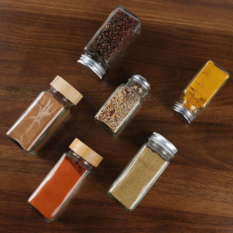 120 ml 90 ml Glas Gewürzkrüge mit Schüttler Schütteln Deckel Quadrat 4 Oz Gewürzkrug Für die Küche