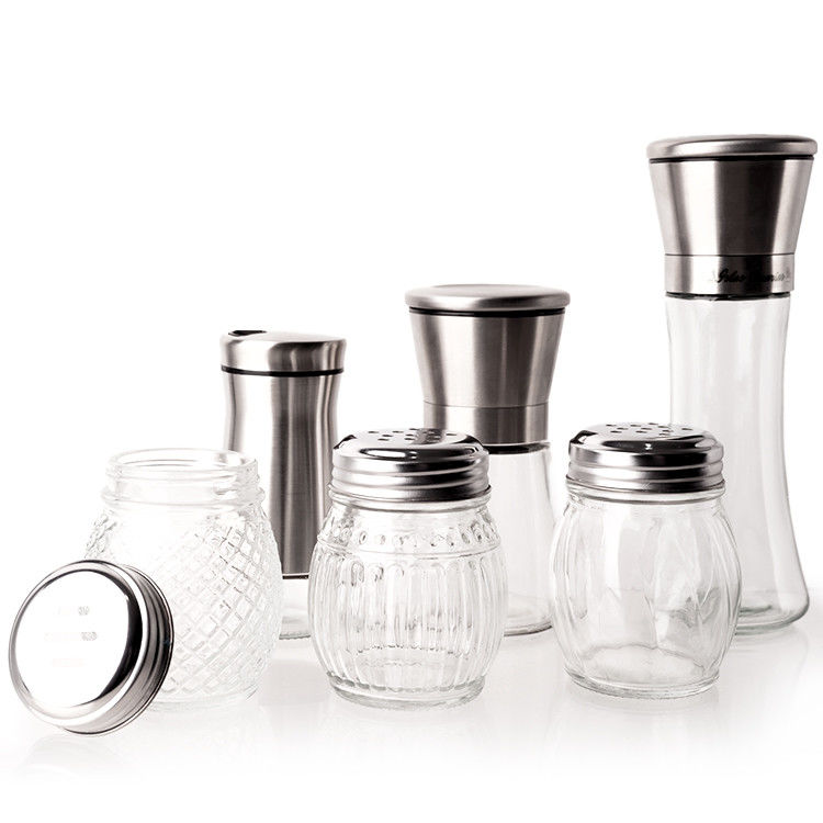 3.5oz 100ml Küchenzubehör Gewürz Glas Gewürz Glas Set für Zucker Salz Pfeffer
