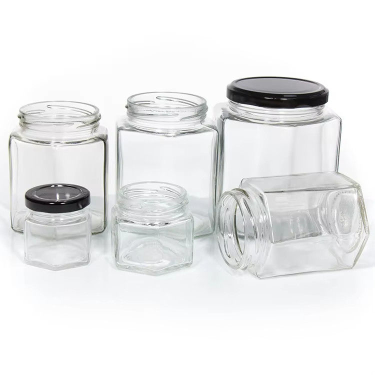 Hohe Qualität 2 Oz 3 Oz Durchsichtige Runde Klarglas Honigkrüge für Honig mit Farbdeckel