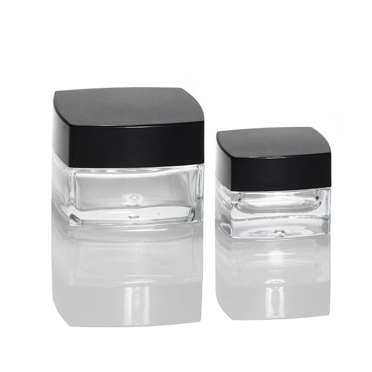 Kleine klare Glascreme-Gläser Hand-Augencreme klare Quadratform Glas Kosmetik Creme-Gläser