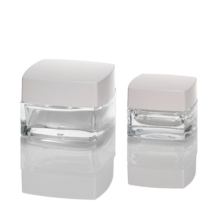 Kleine klare Glascreme-Gläser Hand-Augencreme klare Quadratform Glas Kosmetik Creme-Gläser