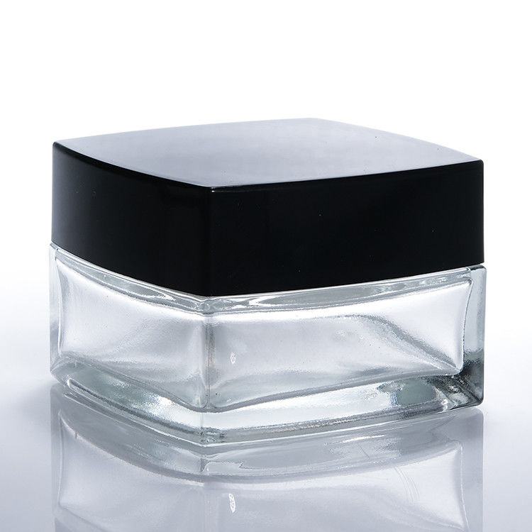 Kleine klare Glascreme-Gläser Hand-Augencreme klare Quadratform Glas Kosmetik Creme-Gläser