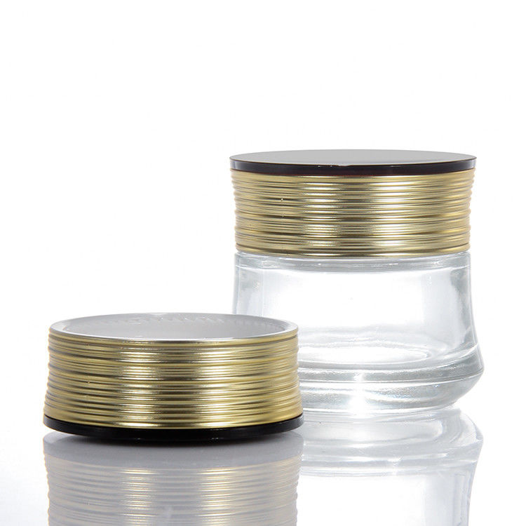 Glaskrummeglas Neues Design Weiß klaren Abteilungen Platin Deckel Glaskrummeglas Luxus