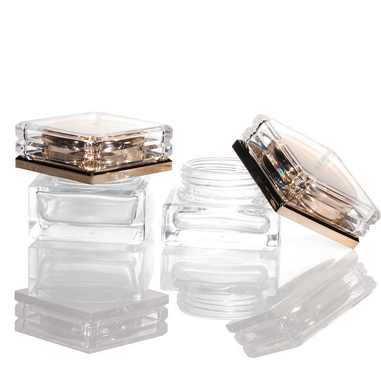 Maßgeschneiderte leere Frostglasflasche mit Rose Gold Deckel 5 ml-50 ml Luxus Gesichtskosmetik Lotion Behälter